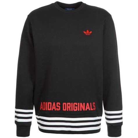 adidas pulli schwarz mit weißen logo auf ärmel